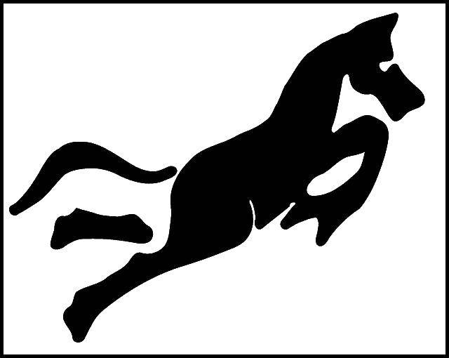 Название: Раскраска Лошадь в прыжке. Категория: Контуры животных. Теги: лошадь.