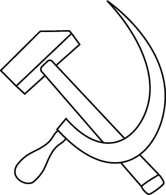 Coloring The hammer and sickle. Category USSR. Tags:  the hammer and sickle.