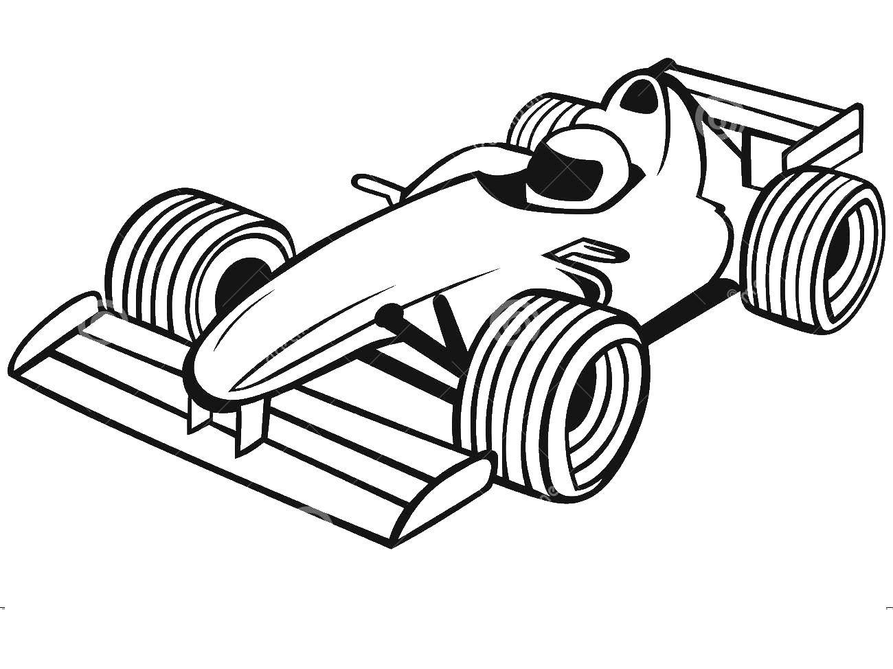 Coloring Race car. Category The contours of the machine. Tags:  machine.