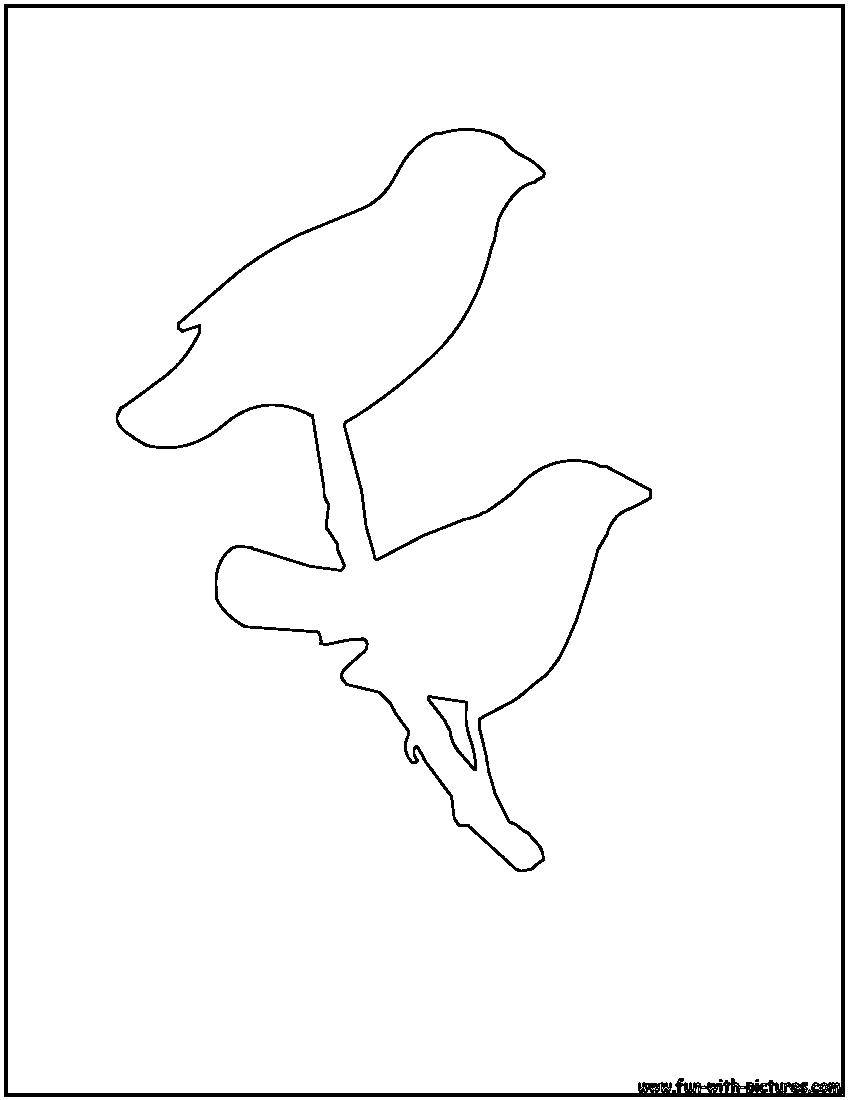 Название: Раскраска Птицы на жердочке. Категория: Контуры птиц. Теги: птицы.