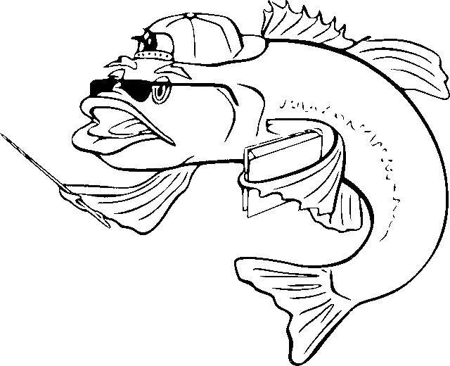 Название: Раскраска Рыба учитель. Категория: Контуры рыб. Теги: рыба.
