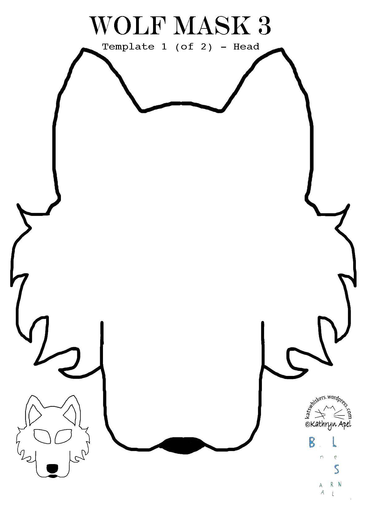 Название: Раскраска Контур головы волка. Категория: Контуры животных. Теги: волк, голова.