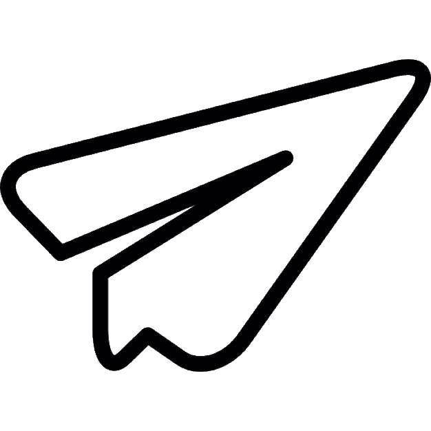 Название: Раскраска Бумажный самолет. Категория: Контур самолета. Теги: самолет.