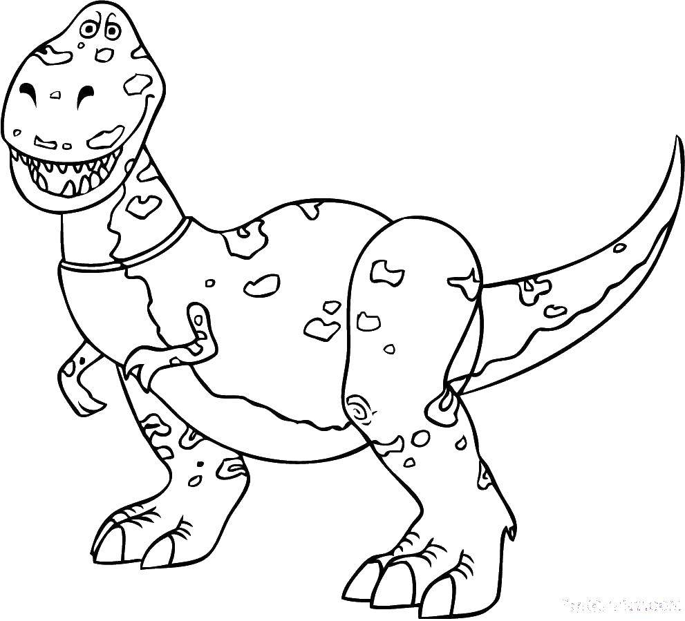 Название: Раскраска Динозаврик. Категория: Детские игрушки. Теги: динозавр.