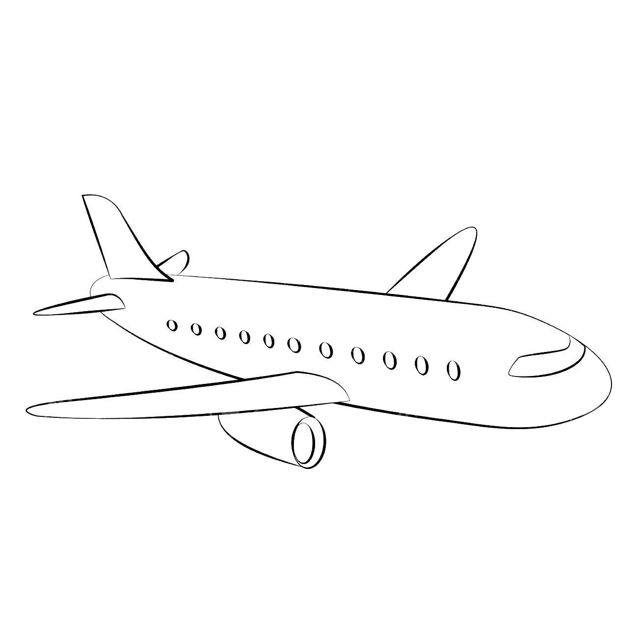 Название: Раскраска Самолет. Категория: Контур самолета. Теги: самолет.