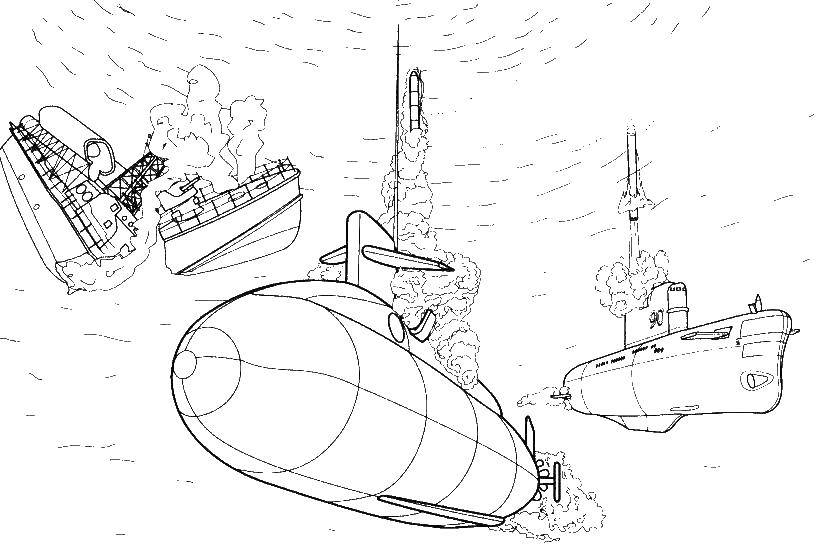 Coloring Submarine. Category ships. Tags:  submarine.