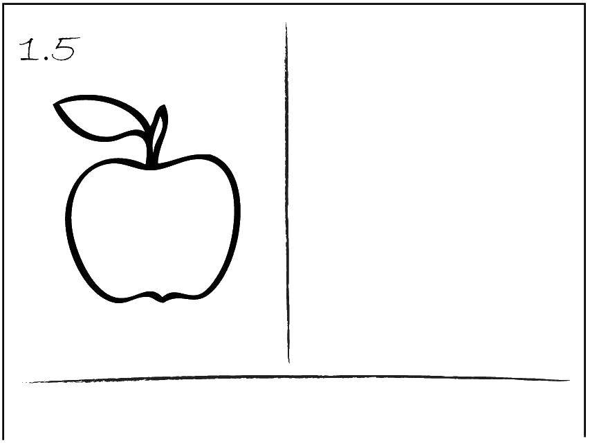 Coloring Apple notebook. Category fruits. Tags:  Apple.