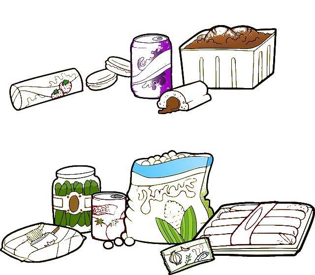 Coloring Food semi-finished products. Category the food. Tags:  the food, prepared food.