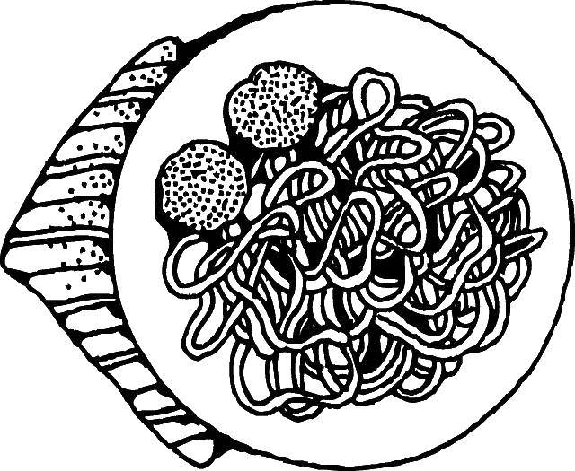 Название: Раскраска Паста. Категория: еда. Теги: макароны.