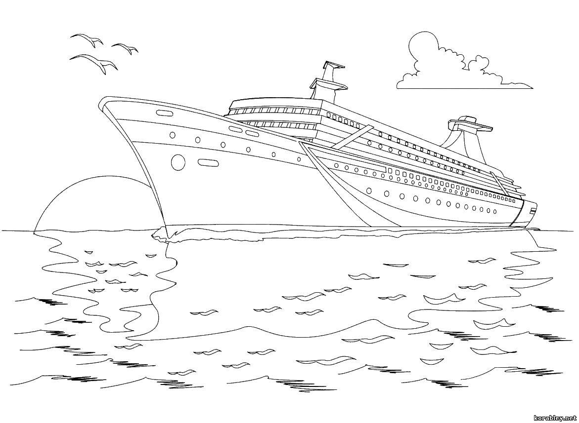 Пассажирское судно рисунок для детей 1 класса