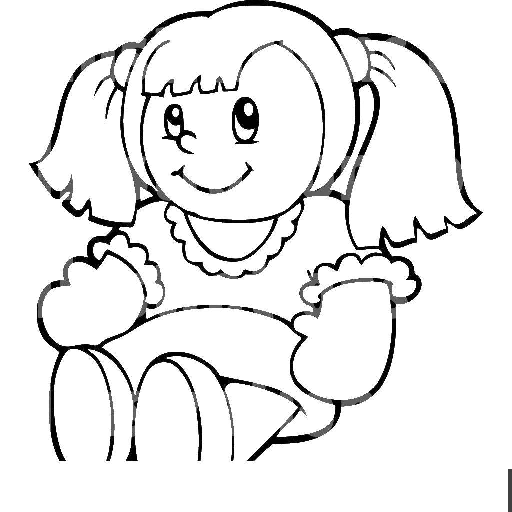 Coloring Doll. Category The contour of the doll . Tags:  doll.