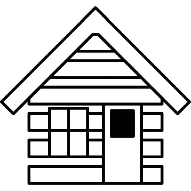 Название: Раскраска Дом из бревен. Категория: Контур дома. Теги: дом.