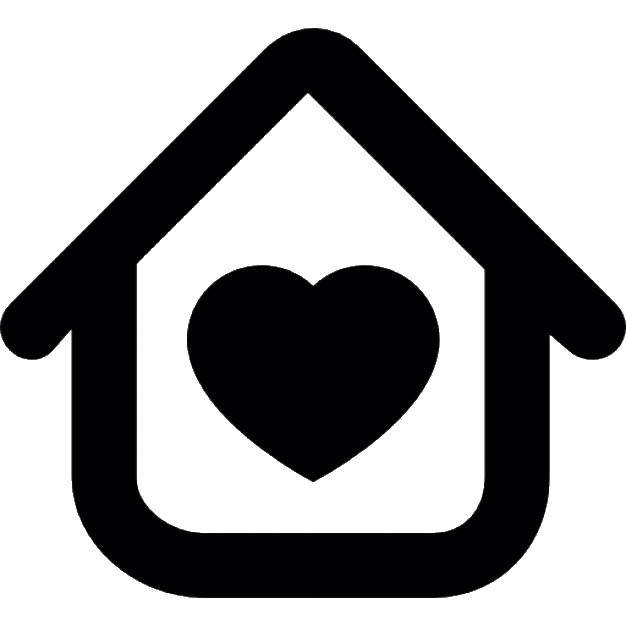 Название: Раскраска Дом с сердчеком. Категория: Контур дома. Теги: дом.