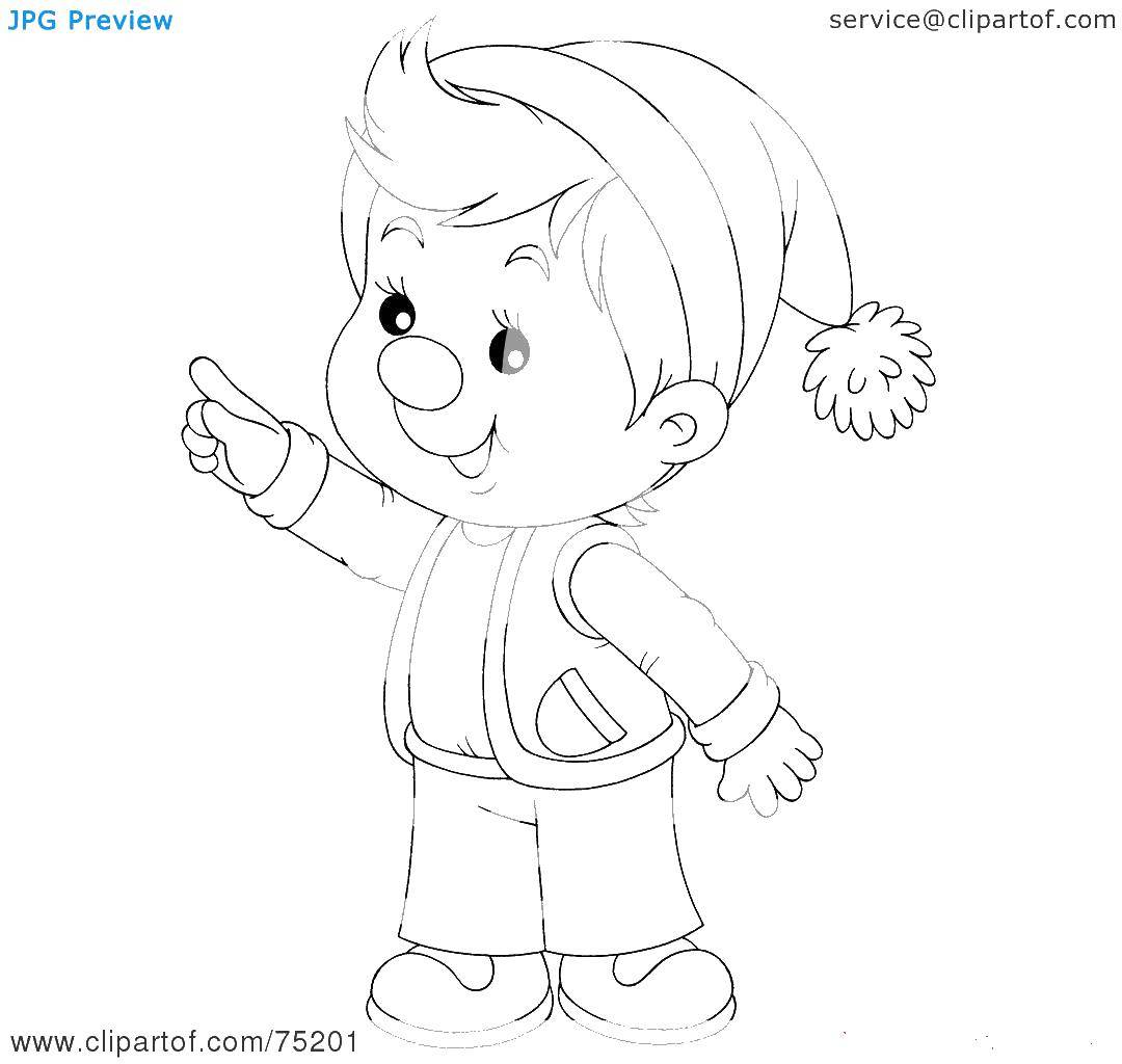 Coloring Dwarf. Category the contour of the boy. Tags:  dwarf.