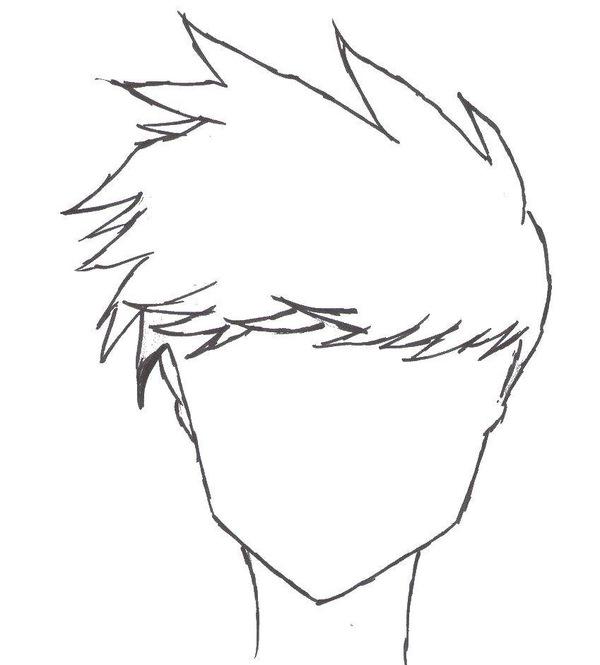 Название: Раскраска Голова парня. Категория: аниме. Теги: рисуем, голова, аниме.