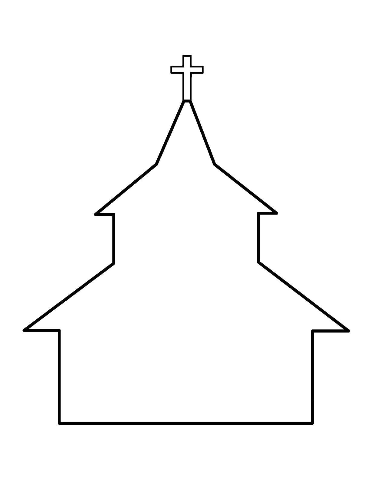 Название: Раскраска Контур церкви. Категория: Контур дома. Теги: церковь, дом.