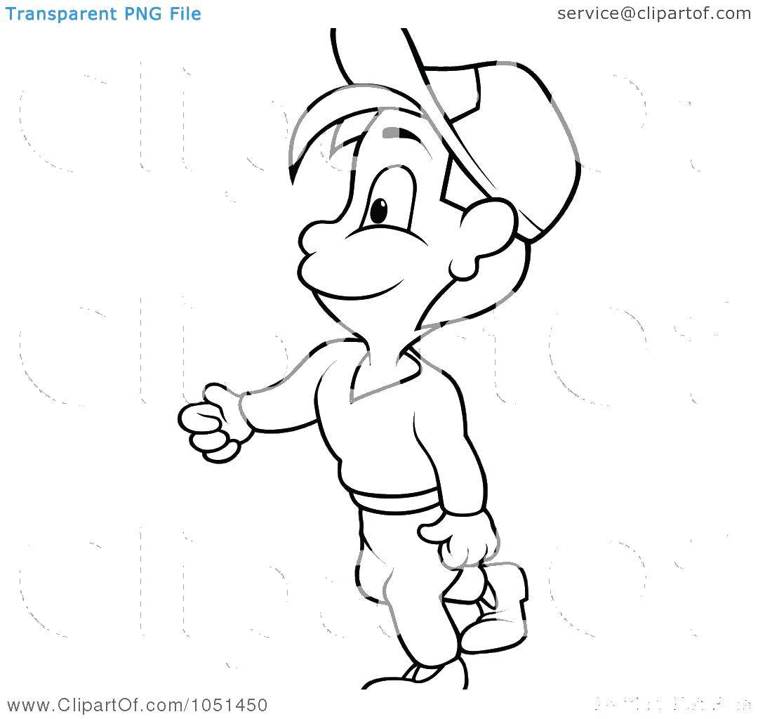 Coloring The boy in the cap. Category the contour of the boy. Tags:  Boy, cap.