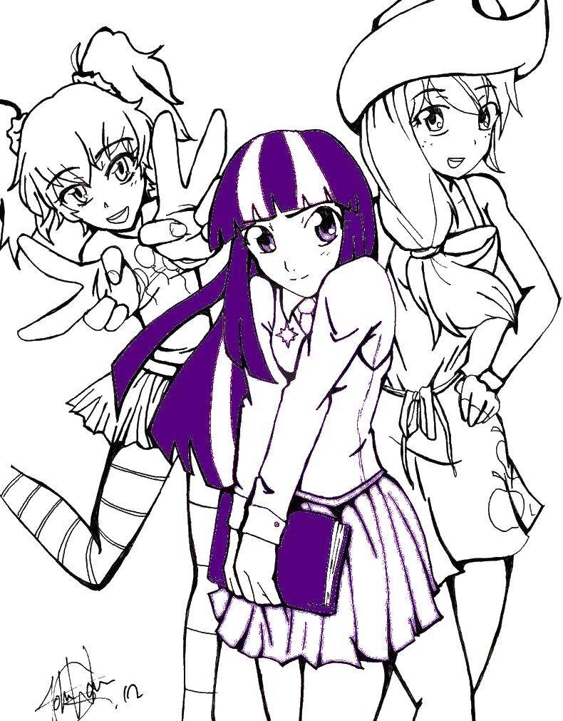 Coloring My little pony. Category anime. Tags:  equestria girls, pony.