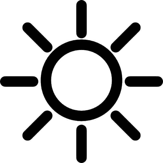 Название: Раскраска Простое солнце. Категория: Контур солнца. Теги: солнце.