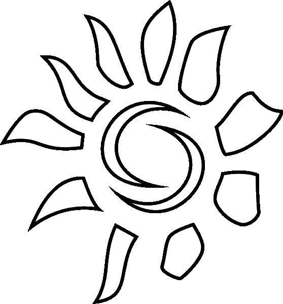 Название: Раскраска Солнце. Категория: Контур солнца. Теги: солнце.