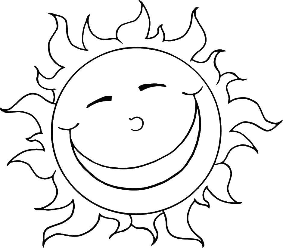 Название: Раскраска Солнышко улыбается. Категория: Контур солнца. Теги: солнышко.