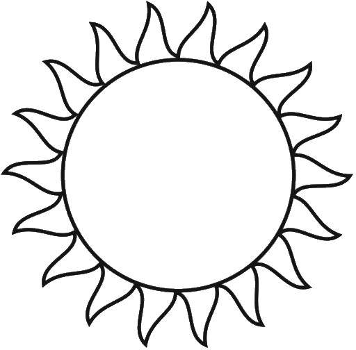 Название: Раскраска Большое красивое солнце. Категория: Контур солнца. Теги: солнце.
