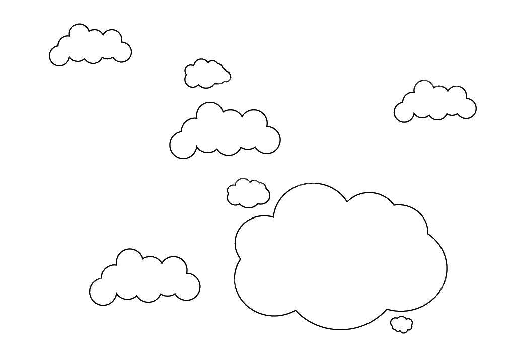 Название: Раскраска Облачное небо. Категория: Контур облака. Теги: облака.