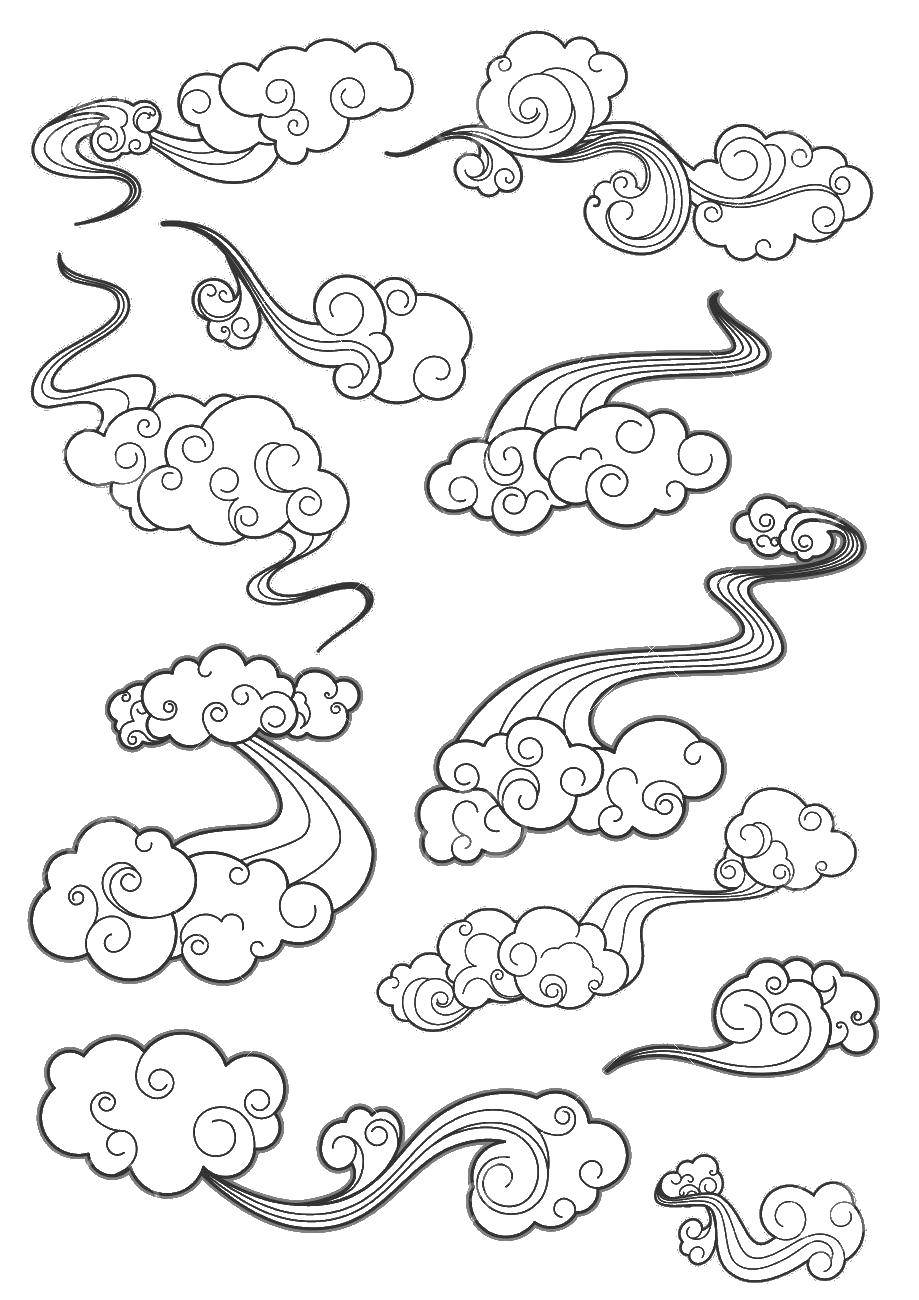 Coloring Clouds clouds. Category The contour of the clouds . Tags:  the cloud.