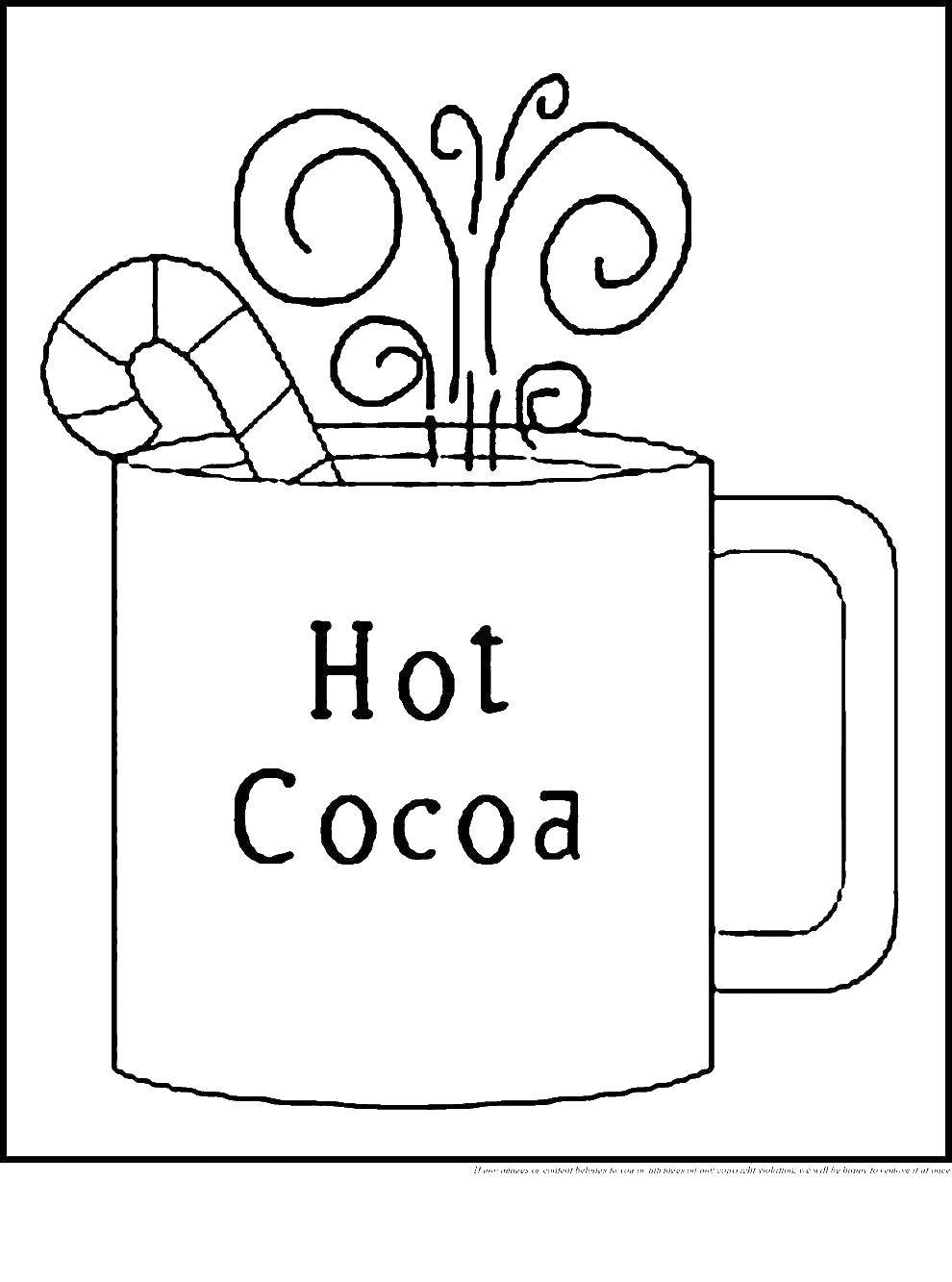 Coloring Mug with cocoa. Category The food. Tags:  cocoa, mug.