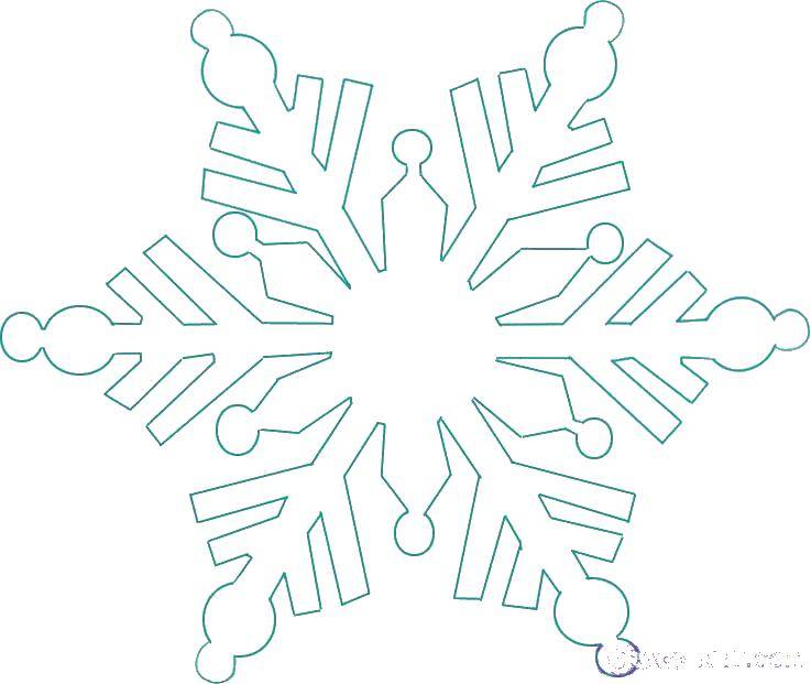 Название: Раскраска Снежинка для вырезания. Категория: Контур снежинки. Теги: снежинка для вырезания.