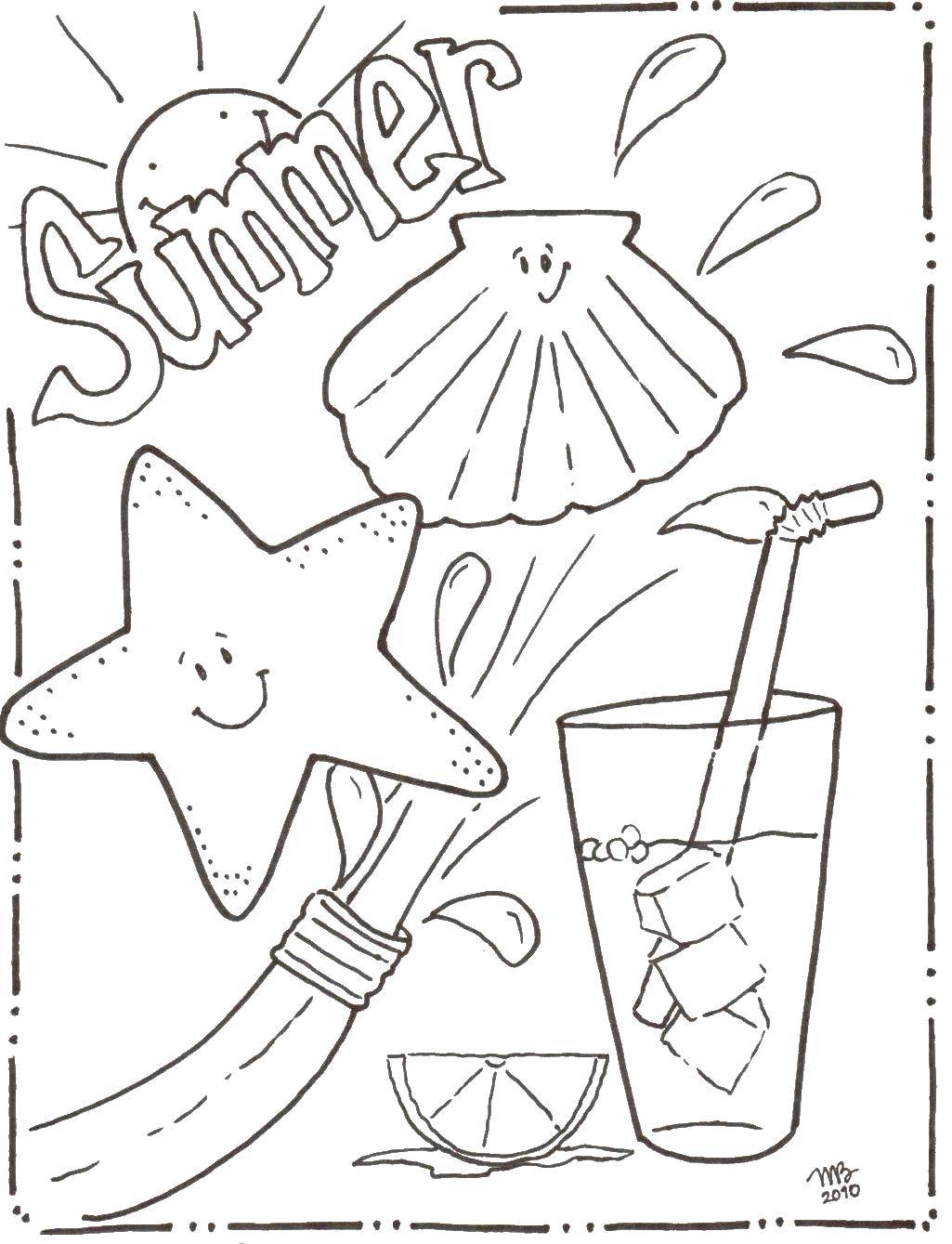 Coloring Summer juice. Category Summer. Tags:  summer, juice.