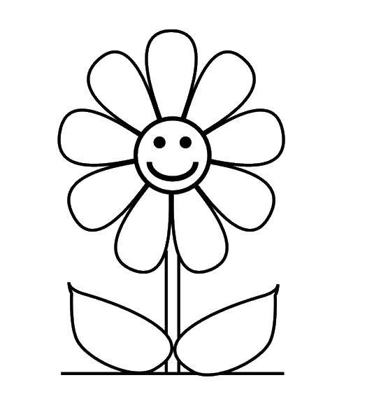 Розмальовки  Контур квітки для вирізання. Завантажити розмальовку квітка, усмішка.  Роздрукувати ,контури квітів,