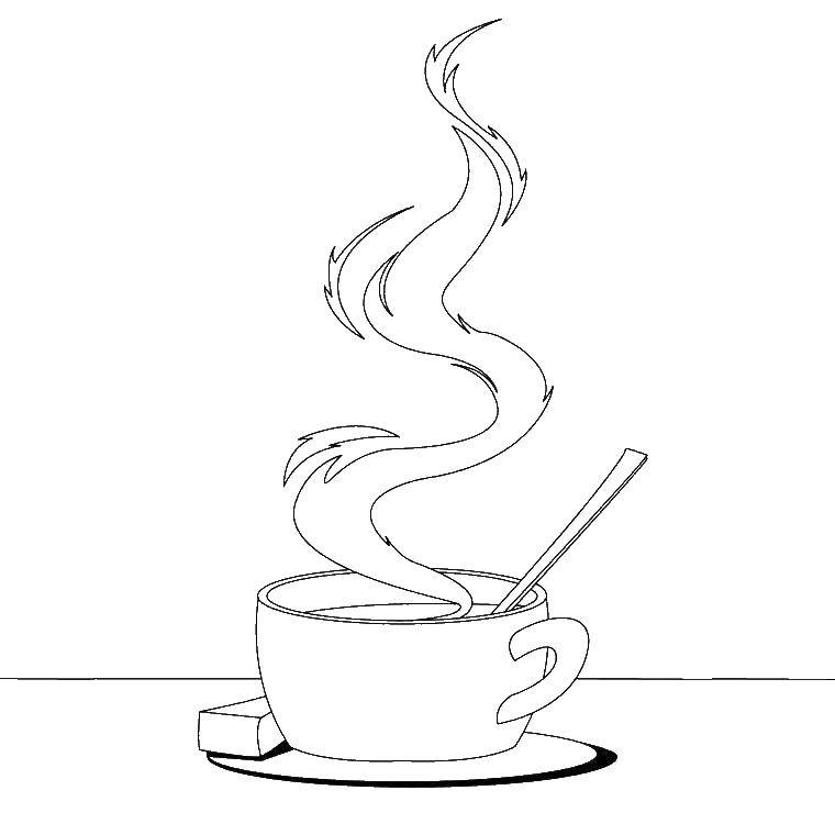 Название: Раскраска Чашка чая. Категория: еда. Теги: чай, кофе.