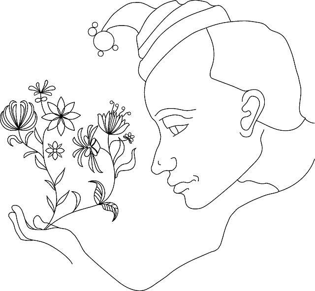 Coloring Man with flowers. Category People. Tags:  People, people.