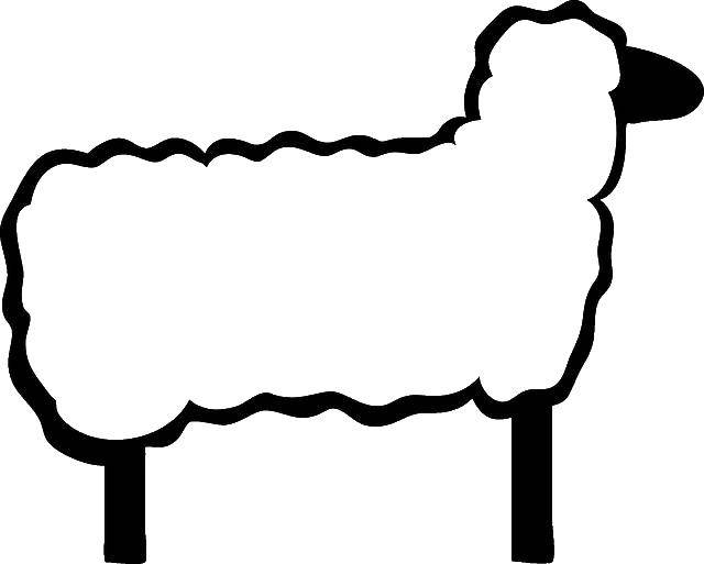 Название: Раскраска Контур овечки. Категория: Контуры животных. Теги: Животные, овечка.