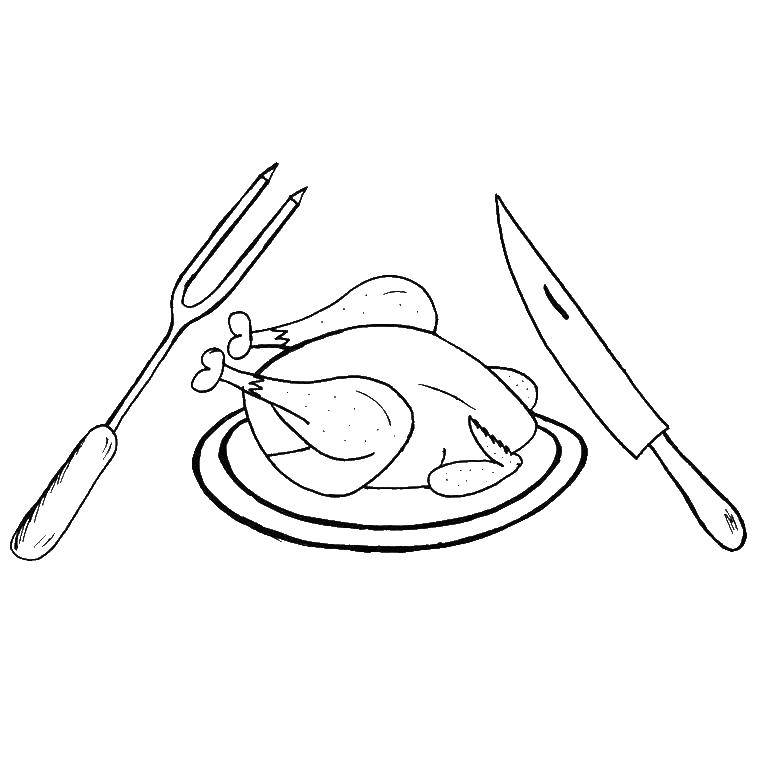 Coloring Chicken. Category the food. Tags:  Chicken.