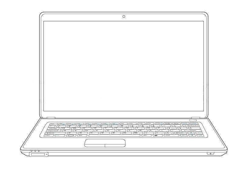 Название: Раскраска Открытый ноутбук. Категория: Техника. Теги: Техника.