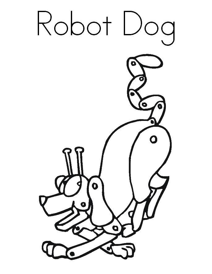 Название: Раскраска Робот собака. Категория: робот. Теги: Робот, собака.