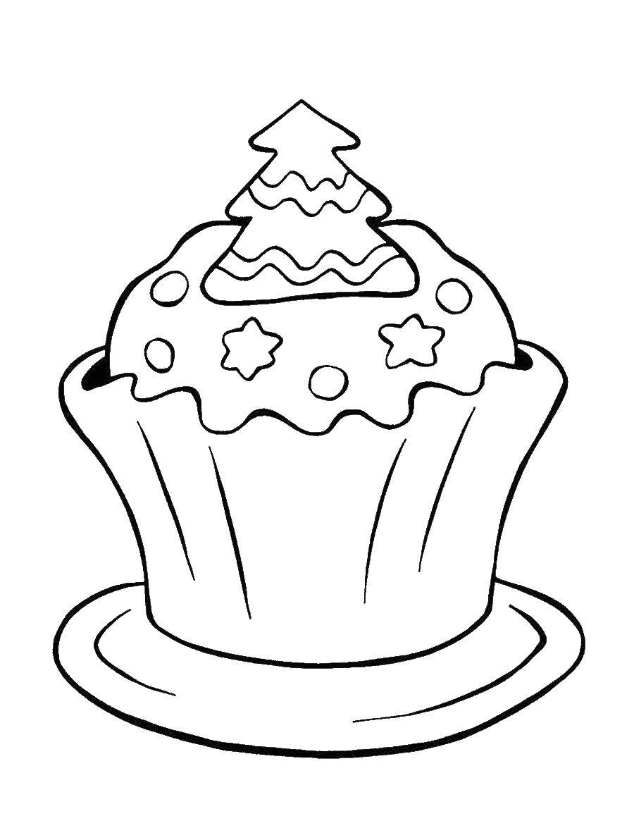 Coloring Cupcake. Category the food. Tags:  cupcake.