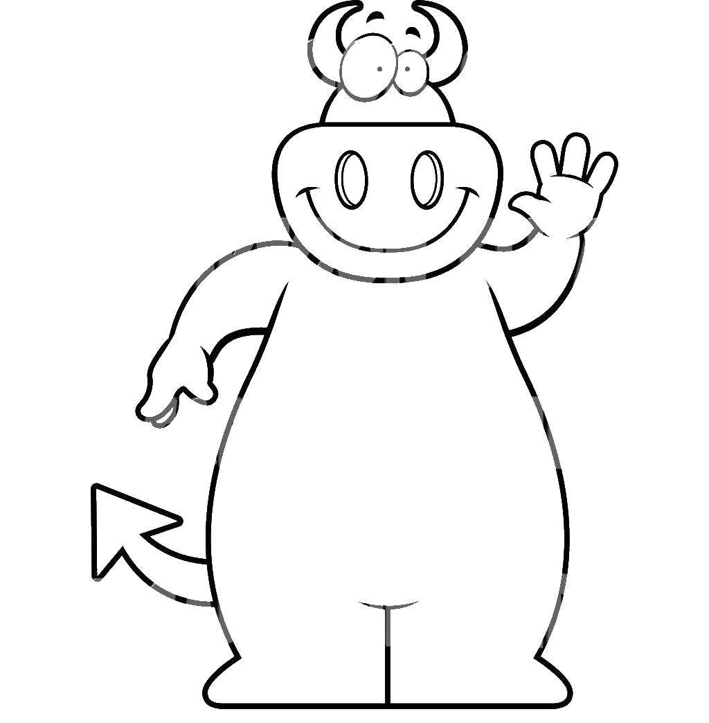 Coloring Bull. Category Coloring pages for kids. Tags:  Animals, bull.