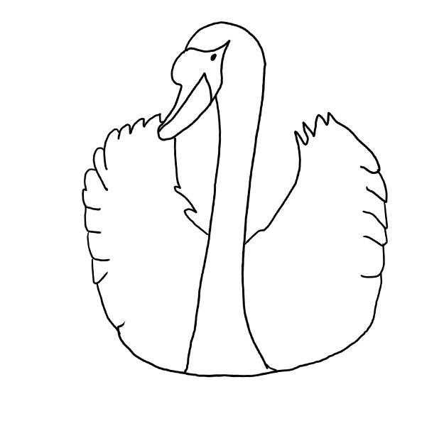 Coloring Swan. Category The contours for cutting out the birds. Tags:  Swan.
