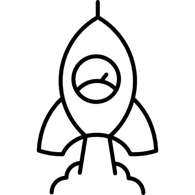 Coloring The rocket flies in space. Category Space. Tags:  Space, rocket, stars.