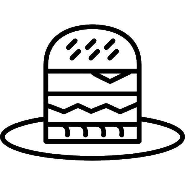 Название: Раскраска Гамбургер. Категория: Еда. Теги: Гамбургер, еда.