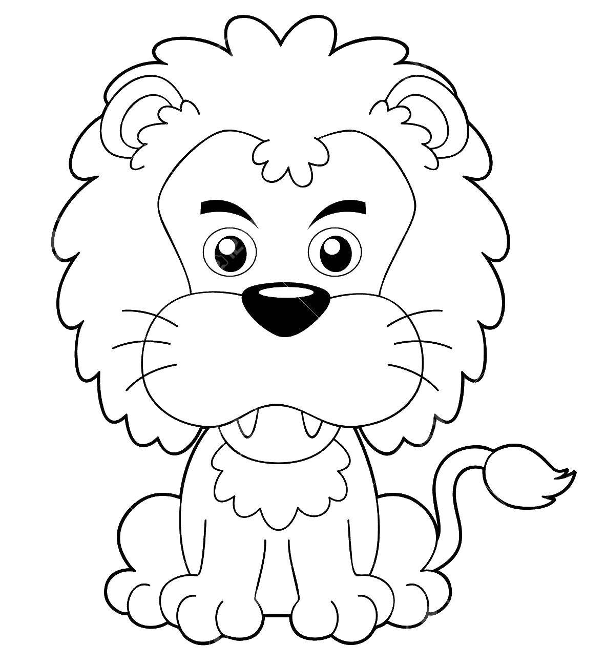 Coloring Leo. Category The contours of the cartoons. Tags:  lion.