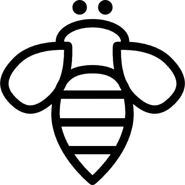 Название: Раскраска Пчела. Категория: Контуры насекомые. Теги: пчела.