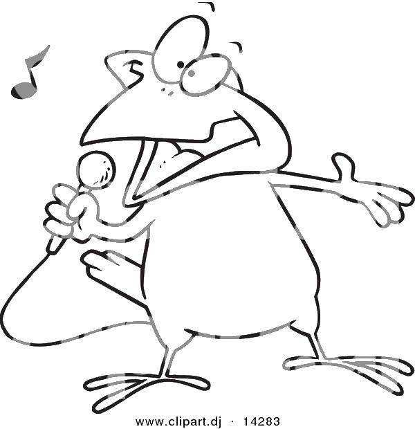 Coloring Bird sings. Category The contours of the cartoons. Tags:  bird, singing.