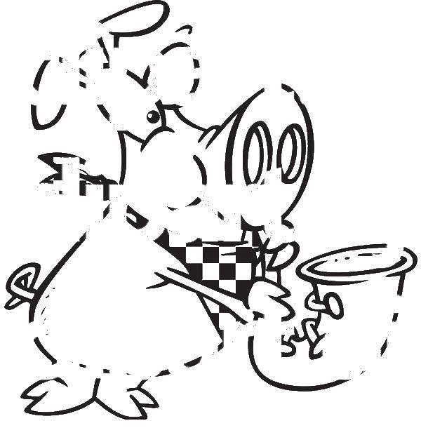 Coloring Pig plays the trumpet. Category The contours of the cartoons. Tags:  pig, pipe.