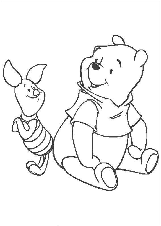 Coloring Winnie and Piglet. Category cartoons. Tags:  Winnie.