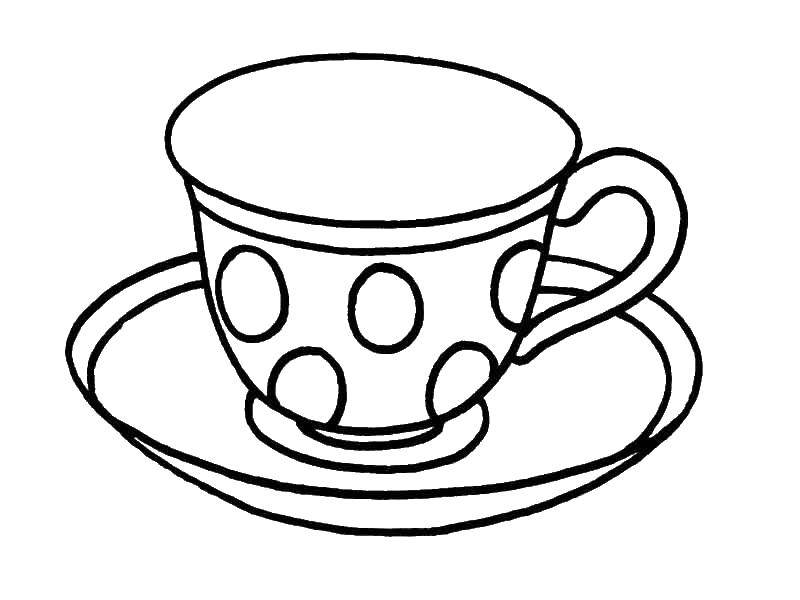 Название: Раскраска Чашка с блюдцем. Категория: посуда. Теги: чашка, блюдце.