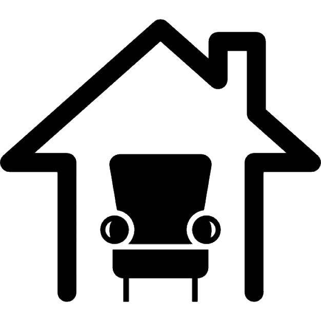 Название: Раскраска Домик и кресло. Категория: Контуры домов. Теги: Контур, дом.